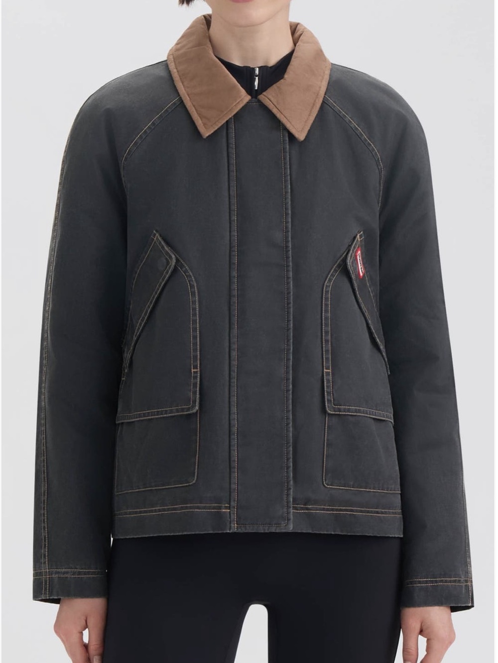 Hunter Bex Washed Wax Hunting Jacket Black NWT